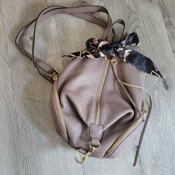 Rebecca Minkoff Medium Julian Leather Backpack in Mink Gold main image 4